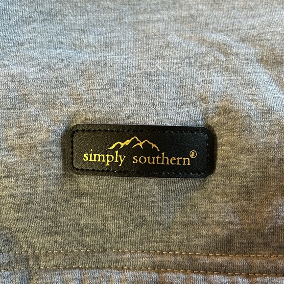 Simply Southern Good Vibes Warmy Sherpa Lined Sweatshirt Dress, Gray, Size XL - Picture 8 of 8